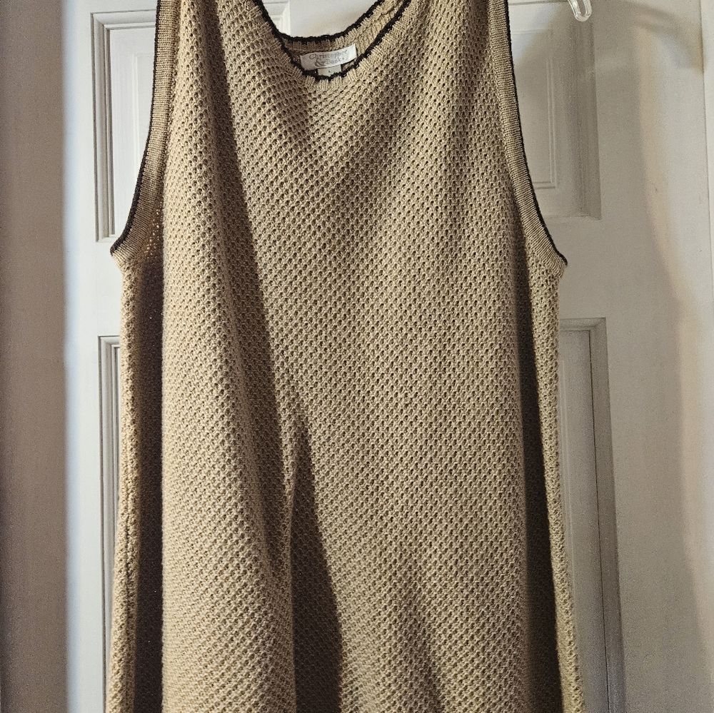 Sleeveless Textured Tan Top